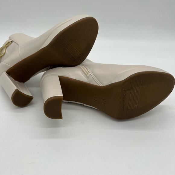Naturalizer Berri Ankle Boot Womens Size 5 Cream Leather Gold Details Bootie - Picture 8 of 10